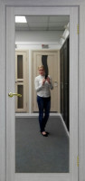 Межкомнатная дверь с зеркалом Парма 401.1 Дуб серый