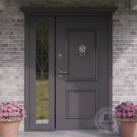 Входная дверь с боковой фрамугой RAL 7016 PREMIAT Хаски | Встроенная система обогрева