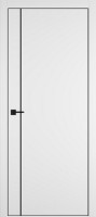 Дверь межкомнатная ЭМАЛЕКС БЕЛЫЙ Бейсик 1-V | Чёрная АБС кромка