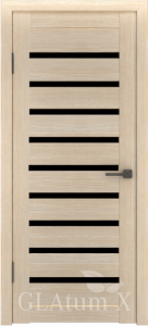 Дверь ГринЛайн Х-3 Капучино Черное стекло