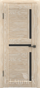 Дверь ГринЛайн Х-16 Капучино Черное стекло