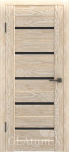 Дверь ГринЛайн Х-7 Капучино Черное стекло