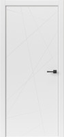 Дверь Геометрия Белый ПВХ. Белая ABS кромка.