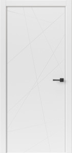 Дверь Геометрия Белый ПВХ. Белая ABS кромка.