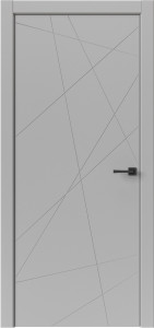 Дверь Геометрия Серый ПВХ. Серая ABS кромка.