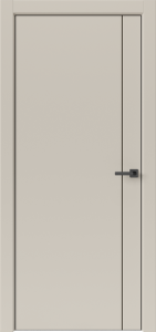 Дверь Лайн 1 Лофт бежевый вертикаль. Чёрная ABS кромка.