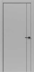 Дверь Лайн 1 Серый вертикаль. Чёрная ABS кромка.