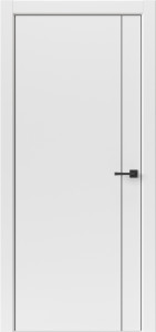Дверь Лайн 1 Белый вертикаль. Чёрная ABS кромка.