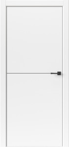 Дверь Лайн 1 Белый горизонт. Чёрная ABS кромка.