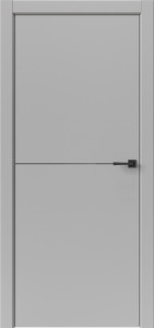Дверь Лайн 1 Серый горизонт. Чёрная ABS кромка.