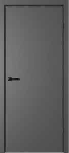 Дверь NEO 1 Графит Эмалит | Черная алюминиевая кромка