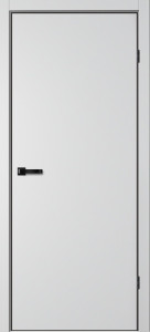 Дверь NEO 1 Серебристый Эмалит | Черная алюминиевая кромка