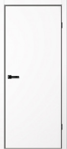 Дверь NEO 1 Белый Эмалит | Черная алюминиевая кромка