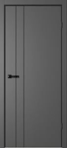 Дверь NEO 2 Графит Эмалит | Черная алюминиевая кромка