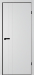 Дверь NEO 2 Серебристый Эмалит | Черная алюминиевая кромка