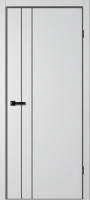 Дверь NEO 2 Серебристый Эмалит | Черная алюминиевая кромка