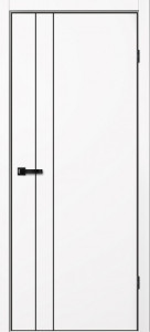 Дверь NEO 2 Белый Эмалит | Черная алюминиевая кромка