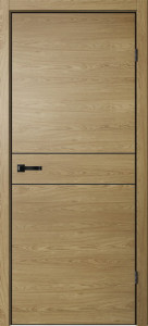 Дверь NEO 3 Дуб европейский | Черная алюминиевая кромка