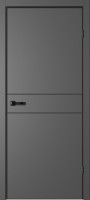 Дверь NEO 3 Графит Эмалит | Черная алюминиевая кромка
