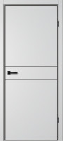 Дверь NEO 3 Серебристый Эмалит | Черная алюминиевая кромка