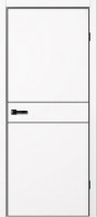 Дверь NEO 3 Белый Эмалит | Черная алюминиевая кромка