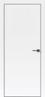 Дверь Прима Белый ПВХ. Чёрная | Белая ABS кромка.