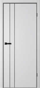 Дверь TR 02 Сильвер | Черная алюминиевая кромка