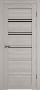 Дверь ГринЛайн X-28 Серый Черное стекло